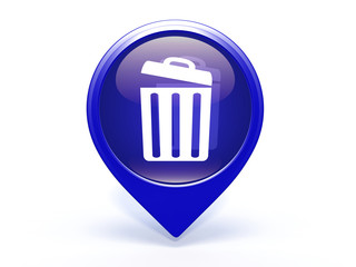 trash can pointer icon on white background