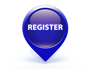 register pointer button on white background