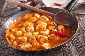 chicken cooked with curry sauce