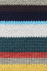 Close up of striped woolen sweater