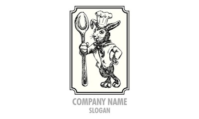 Fototapeta na wymiar Chef Rabbit Logo