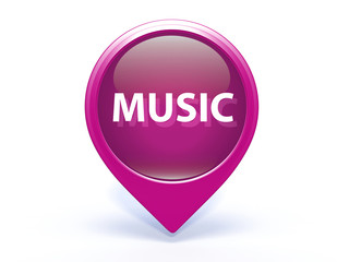 music pointer icon on white background
