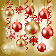 Christmas background in red and gold