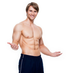 Handsome man with muscular torso.
