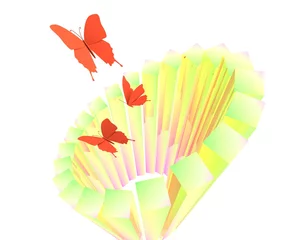 Fototapeten Rode vlinders uit cilinder © emieldelange