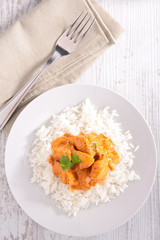 curry chicken and basmati rice