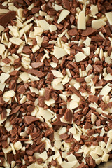 white brown and dark chocolate bar