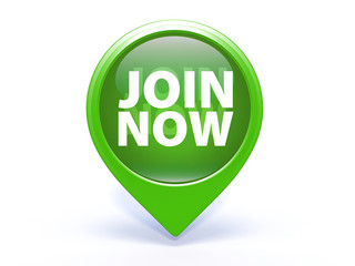 Join now pointer icon on white background