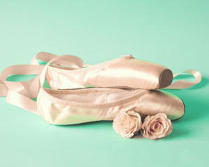 Vintage ballet shoes and roses