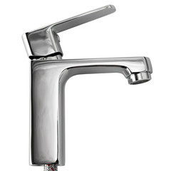 The kitchen water crane is isolated on a white background