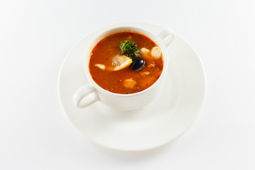 Meat Soup with Olives and Lemon