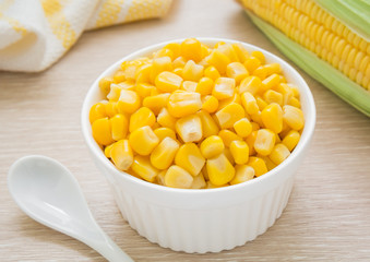 Sweet kernel corn in bowl