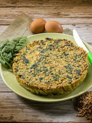 pie with spelt and spinach