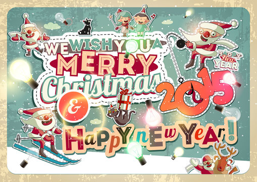 Christmas card with characters