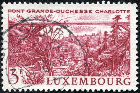 stamp shows Grand Duchess Charlotte Bridge