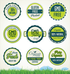 Organic food banners collection