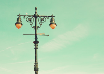 Lamp in a beach boardwalk