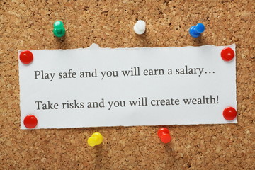 Playing it safe versus taking risks concept for entrepreneurs