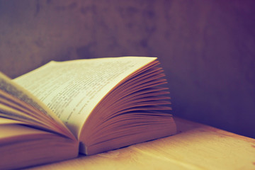 open book in vintage light tone color