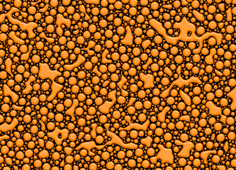 Orange blobs on black