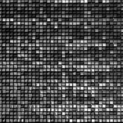 Abstract dark mosaic texture of black cubes.
