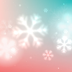 Fototapeta na wymiar Christmas blurred snowflake background