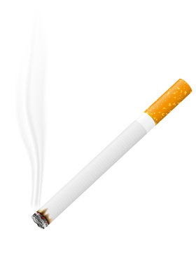 Burning Cigarette Vector Illustration