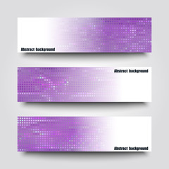 Set of banner templates with abstract background.