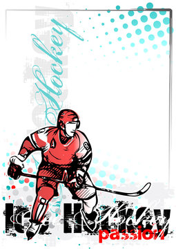 ice hockey vector poster background