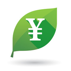 Green leaf icon with a currency sign