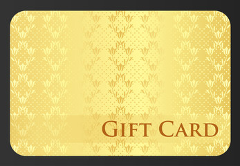 Golden gift card with tulip ornament