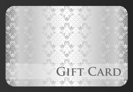 Exclusive silver gift card with damask ornament