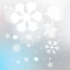 Snowy winter blurred background