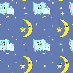 Cartoon pillows background vector illustration pattern