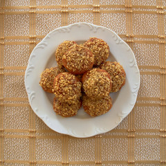 melomakarona, greek Christmas honey and nuts cookies