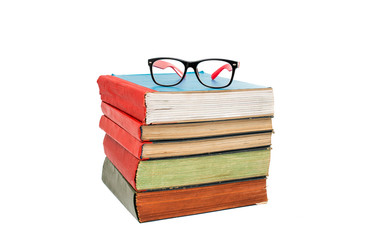 book with glasses