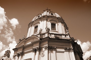 Rome church - sepia tone city