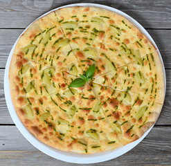 Focaccia with grapes and sauce Pesto