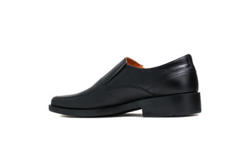 Black glossy man shoe isolated