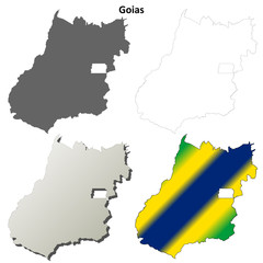 Goias blank outline map set