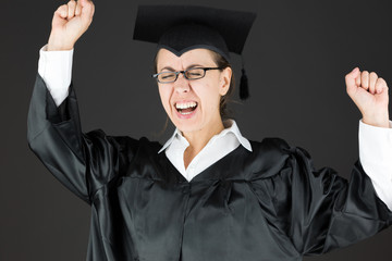 model isolated on plain background screaming