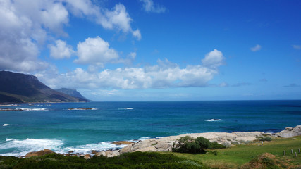 Fototapeta na wymiar Camps Bay and hillside, Cape Town, South Africa
