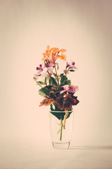 Spring flowers bouquet retro style
