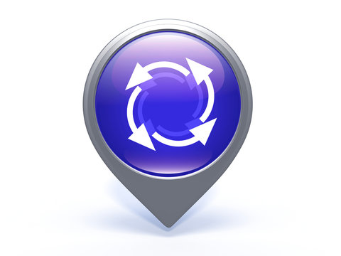recycle pointer icon on white background
