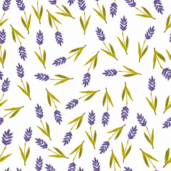 watercolor lavender seamless pattern