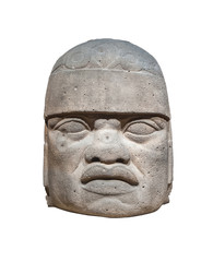 Olmec colossal head isolated