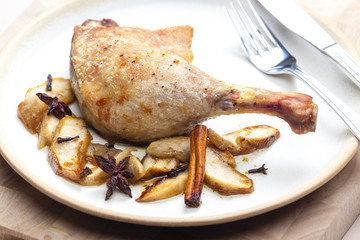 duck baked with apples