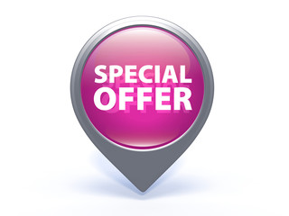 Special offer pointer icon on white background