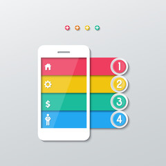 paper smartphone infographics