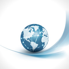 communication world & technology business on curve flow motion